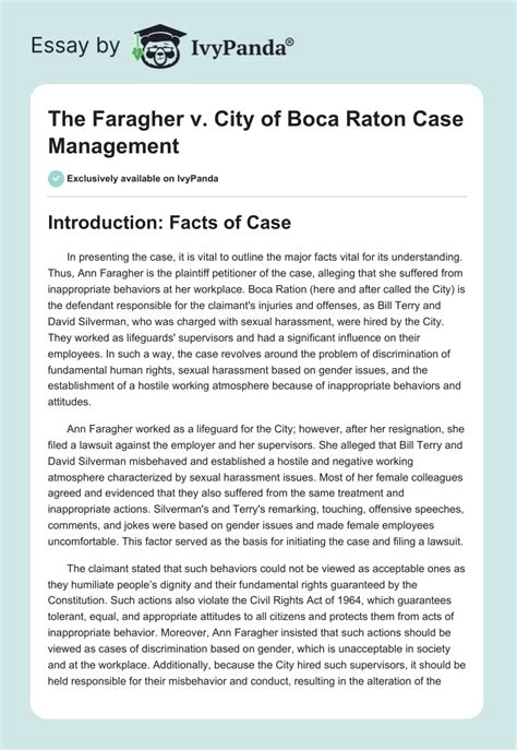 faragher v. boca raton|faragher v city of boca.